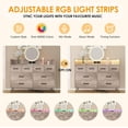 thumbnail image 5 of YUSAZENS Dresser for Bedroom with LED Light & Power Outlet, 8 Drawers Wooden Dressers with Open Space, Modern Chest of Wide Drawers for Living Room, Entryway, Hallway, 5 of 9