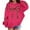 Hot Pink, variant on MUXiin Girls Sweatshirts Bow Fashion Floral Pattern Pullover Hoodie Preppy Back To School Casual Clothes for Girls with Pockets
