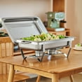 thumbnail image 4 of 2 Pack Chafing Dish Buffet Set 9 qt Stainless Steel Chafing Dishes for Buffet, 4 of 11