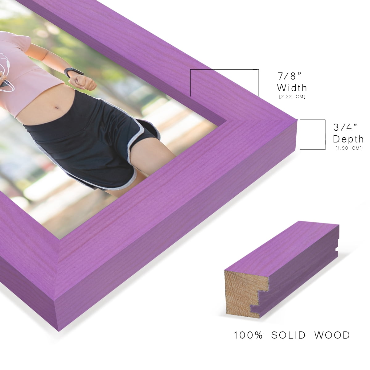 4x6 Wood Grain Picture Frame - Violet