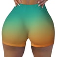 thumbnail image 2 of Fotbe Orange To Teal Gradient1 Shorts Sin Costuras – Shorts Deportivos de Cintura Alta para Mujer, Elásticos para Gimnasio, Yoga, Running o Ciclismo-XX-Large, 2 of 8
