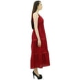 thumbnail image 5 of Bimba Women's Sundress Long Maxi Drawstring Waist Spaghetti Strap Dresses, 5 of 9
