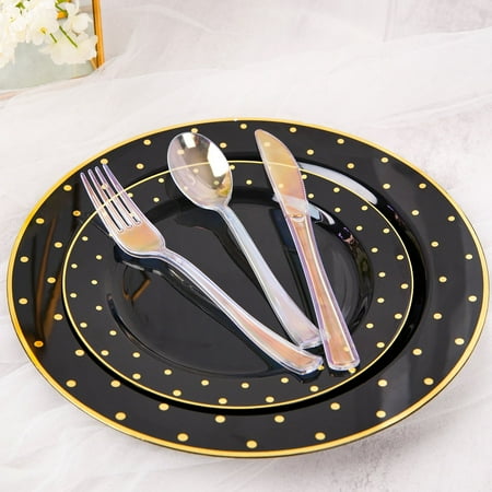 Efavormart 24 Pack | Iridescent Disposable Cutlery Set, Plastic Party Silverware