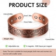 thumbnail image 2 of Pulsera magnética de cobre para hombres y mujeres, pulsera de cobre, brazalete sólido con 6 imanes, pulsera de energía con imán de cobre rojo, tamaño ajustable con bolsa de terciopelo (bronce), 2 of 5