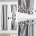 thumbnail image 6 of Blackout French Door Curtain - Soft Fabric Heavy-Duty Rod Pocket Door Curtain for Privacy Window Drapery Curtain For Door Window LightGrey 64*183cm, 6 of 9
