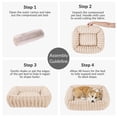 thumbnail image 5 of Exclusivo Mezcla Ribbed Plush Cuddler Dog Bed, 32"×24" Calming Pet Bed with Non-Slip Bottom for Medium Dogs, Apricot, 5 of 7
