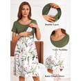 thumbnail image 3 of Weardear Maternity Dress Short Sleeve Nursing Dresses Casual Knee Length Patchwork Breastfeeding Labor and Delivery Gown, 3 of 6