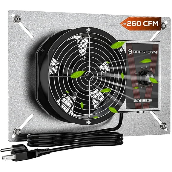 Abestorm 260CFM Crawlspace Ventilation Fan 6.7 Inch for Crawlspace