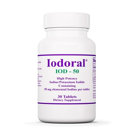 Optimox Iodoral 50 mg - Original High Potency Lugol Solution Iodine Nutritional Supplement - Energy and Thyroid Support - 30 Tablets