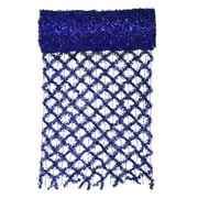 30' x 12" Commercial Length Extra Wide Wired Mesh Blue Tinsel Garland Ribbon