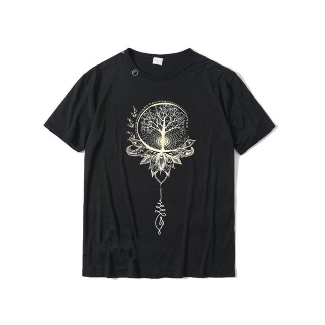Women's Spiritual Mandala T-Shirt - Tree of Life Print Top, Soft Breathable Crew Neck Tee for Yoga, Meditation, Everyday Boho Chic Outfitsoga Shirt, Meditation Apparel, Graphic Print Top