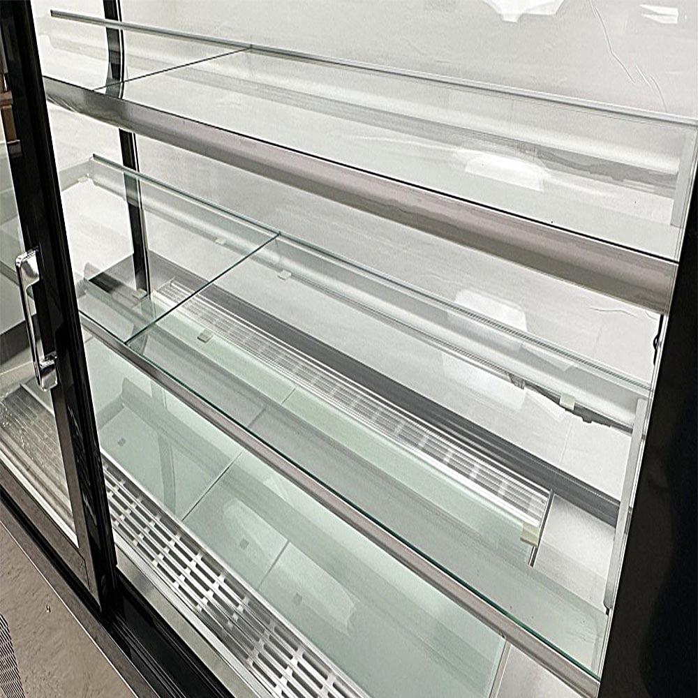 60" Commercial Refrigerated Bakery Display Case, Curved Glass Cake Showcase Refrigerator, LED Lighting, ETL