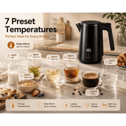 Amumu Direct Electric Kettle, 1L Stainless Steel Tea Kettle with 7 Temperature Presets, 1200W Fast… — $39.89 (77% off)