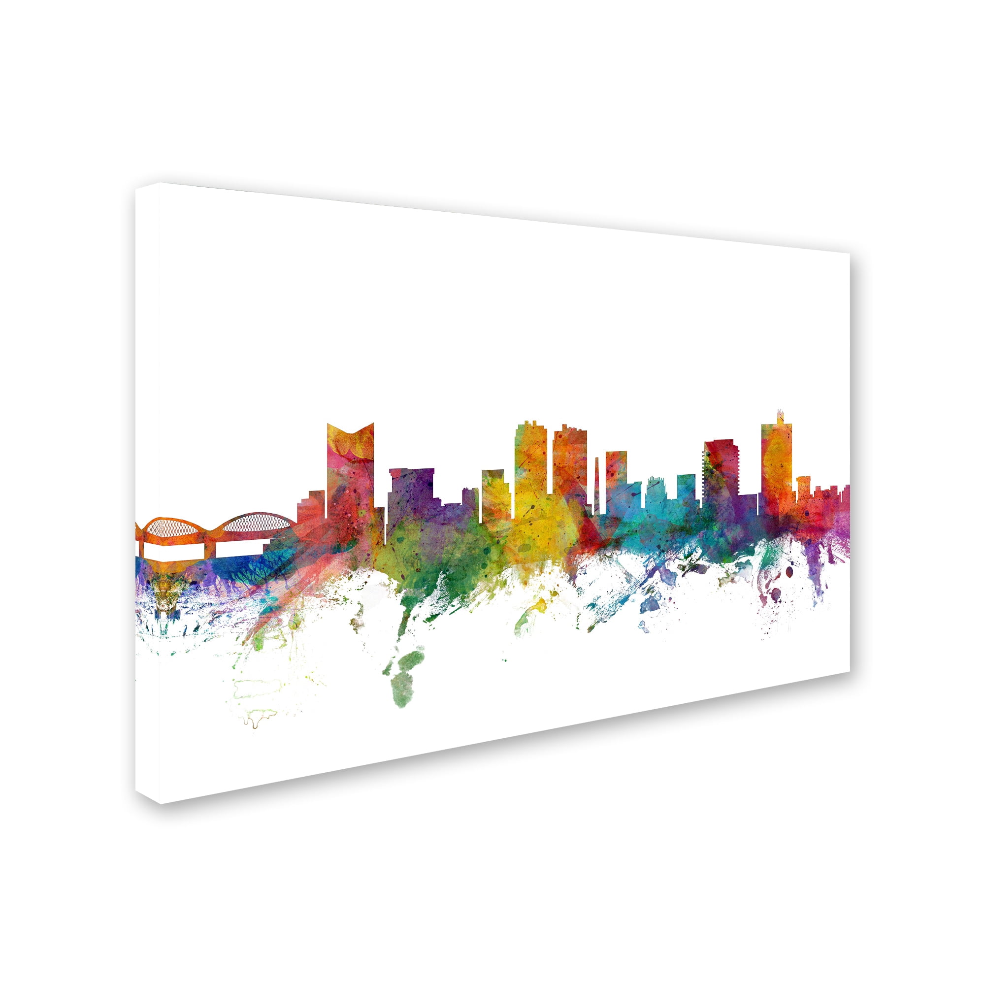 Trademark Fine Art "Fort Worth Texas Skyline" Canvas Art by Michael Tompsett