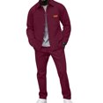 thumbnail image 3 of yuCgh Men's Fall Winter Casual Sportswear Set, Two-Piece Thermal Outfit for Men with Hoodie and Joggers for Cold Weather Comfort,Wine 2XL, 3 of 7