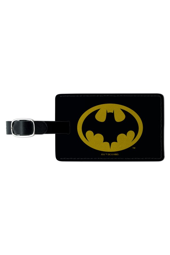 Batman 89 Logo Rectangle Leather Luggage Card Suitcase Carry-On ID Tag