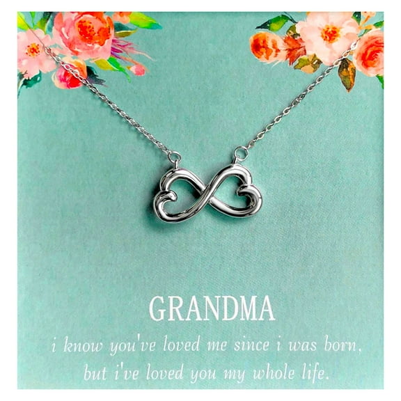 Grandma Greeting Card Sterling Silver Infinity Necklace Womens Ginger Lyne Collection