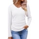 thumbnail image 3 of Tops Casuales para Mujer, Cuello en V, Camisas de Larga, Túnicas Básicas con Frunces Lisos, Blusas XL, 3 of 7