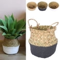 thumbnail image 1 of ODOMY Foldable Seagrass Knit Storage Basket Flower Pot Hanging Wicker Storage Basket Garden Accessories, 1 of 9