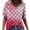 Pink, variant on Womens Summer V Neck Short Sleeve Tops Oversized Loose Fit Scale Tees Digital Graphic Printed Fashion T-Shirts