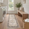 thumbnail image 4 of UERMEI 2x6 Washable Runner Rugs for Hallway, Modern Vintage Non Slip Indoor Rug for Entryway Doormats Bedroom Kitchen, Vacuum-Friendly Home Decor Carpet, Black/Sage/Brown, 4 of 10