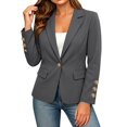 thumbnail image 3 of Breezora Women's Long Sleeve Single Button Blazer Work Suit Coat Casual Fall Office Jackets for Women, 3 of 7
