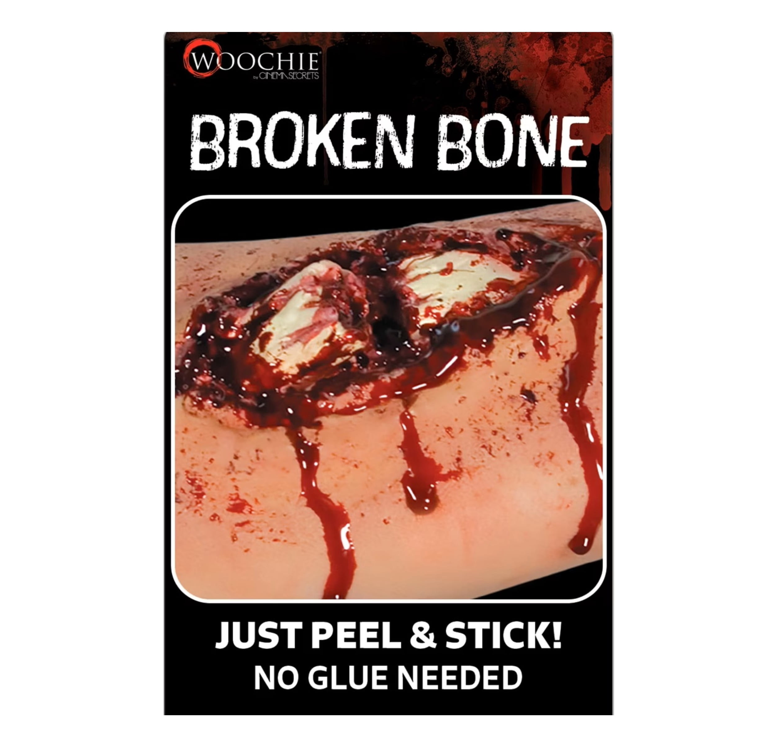 This Spooky "Broken Bone" Uses the Super-Easy "Peel & Stick" Technology. Halloween Makeup by Woochie.