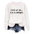thumbnail image 6 of Women Long Sleeve Crewneck Sweatshirts Letter Printed Lightweight Loose Sweatshirts Blouse Top Half Hoodies Women Auntie Sweatshirt for Women Baggy Long Sleeve Band Hoodies Women Zip Womens Hoodies, 6 of 6