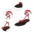 thumbnail image 5 of EliteGoogv Womens Flat Sandals Rope Straps Weave Summer Beach Shoes Sandals For Women Lightweight Open Toe Casual Sandals Red US :8, 5 of 6