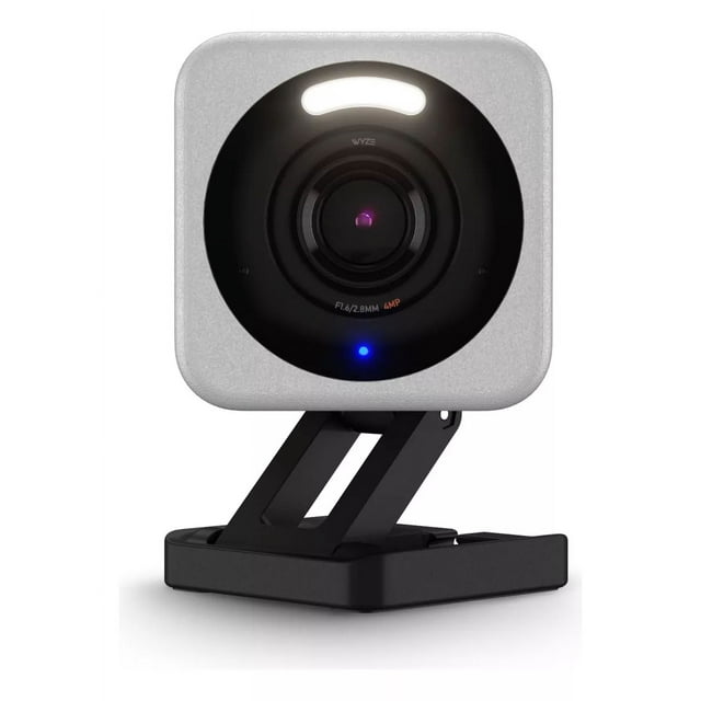 Wyze Cam V4 Cámara De Seguridad Doméstica Inteligente Wi-fi Hd 2k Interior Exterior Foco Sirena Activado Por Movimiento Visión Nocturna En Color Audio Bidireccional Gris