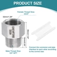 thumbnail image 2 of Pipe Fitting Reducing Adapter, 3/4" NPT x G3/4" Reducer Connectors, Silver, 2 of 6