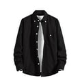 thumbnail image 7 of ZCFZJW Men's Oxford Shirt Solid Casual Solid Color Button Down Collar Shirts Long Sleeve Dress Work Shirts with Pocket Black S, 7 of 7