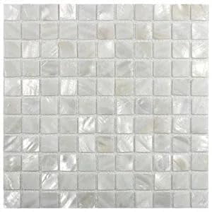 CNK Tile 1" x 1" White Pearl Shell Tile
