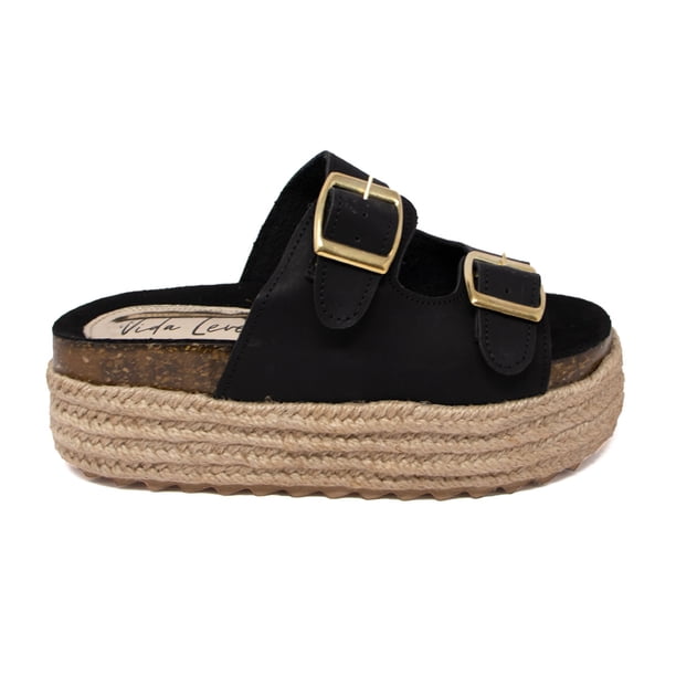 Sandalia De Plataforma Vida Leve Para Mujer Color Negro Talla 27 Vida Leve PIA-04-NEGRO