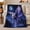 Flying Owl Castle Moonlight, variant on Printed Flannel Throw Blanket with Mystical Celestial Owl Gemstone Crown Cosmic Fantasy Art
