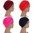 thumbnail image 4 of Headwrap Solid Color Head Decor Cotton Women Turban Cap for Daily Wear, 4 of 8