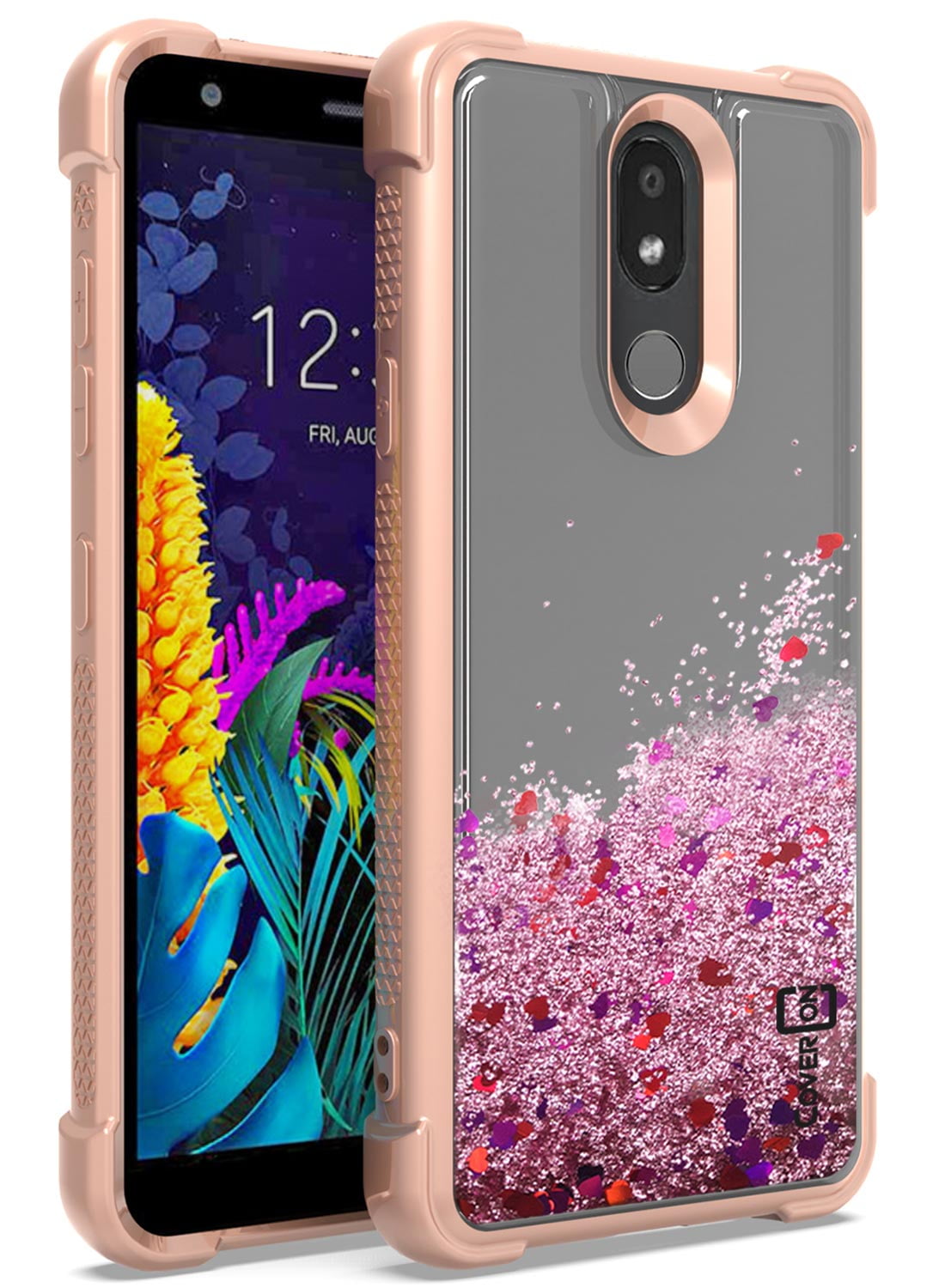 CoverON LG Aristo 4 Plus / Prime 2 Case Liquid Glitter Bling Clear TPU