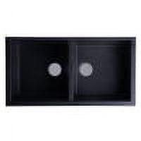 ALFI brand AB3420UM-BLA Black 34" Undermount Double Bowl Granite Composite Kitchen Sink