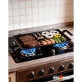 thumbnail image 4 of Carbon Steel Griddle for Gas Grill with Spatula Set, 24" x 10" Flat Top Griddle for Stove Top, Induction & Electric Cooktop, Double Burner Griddle Pan, Nonstick Cookware Griddle Insert, 4 of 15