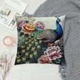 thumbnail image 2 of Square  Fabric Throw Pillow Cushion Cover Peacock Pattern Peacock Feathers Double Sides Various Size  (C-12), 2 of 5