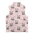 thumbnail image 5 of Xoenoiee Panda Paw Cherry Blossom Print Girls Fuzzy Fleece Vest Trendy Zip Up Sleeveless Sherpa Jacket Stand Collar Winter Coat Outerwear with Pockets, 2T, 5 of 7
