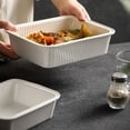 thumbnail image 4 of Rectangular Plate Baking Plate Baked Rice Plate Light Fruit Salad Bowl Premium Feeling Ceramic Afternoon Tea Tableware, 4 of 6
