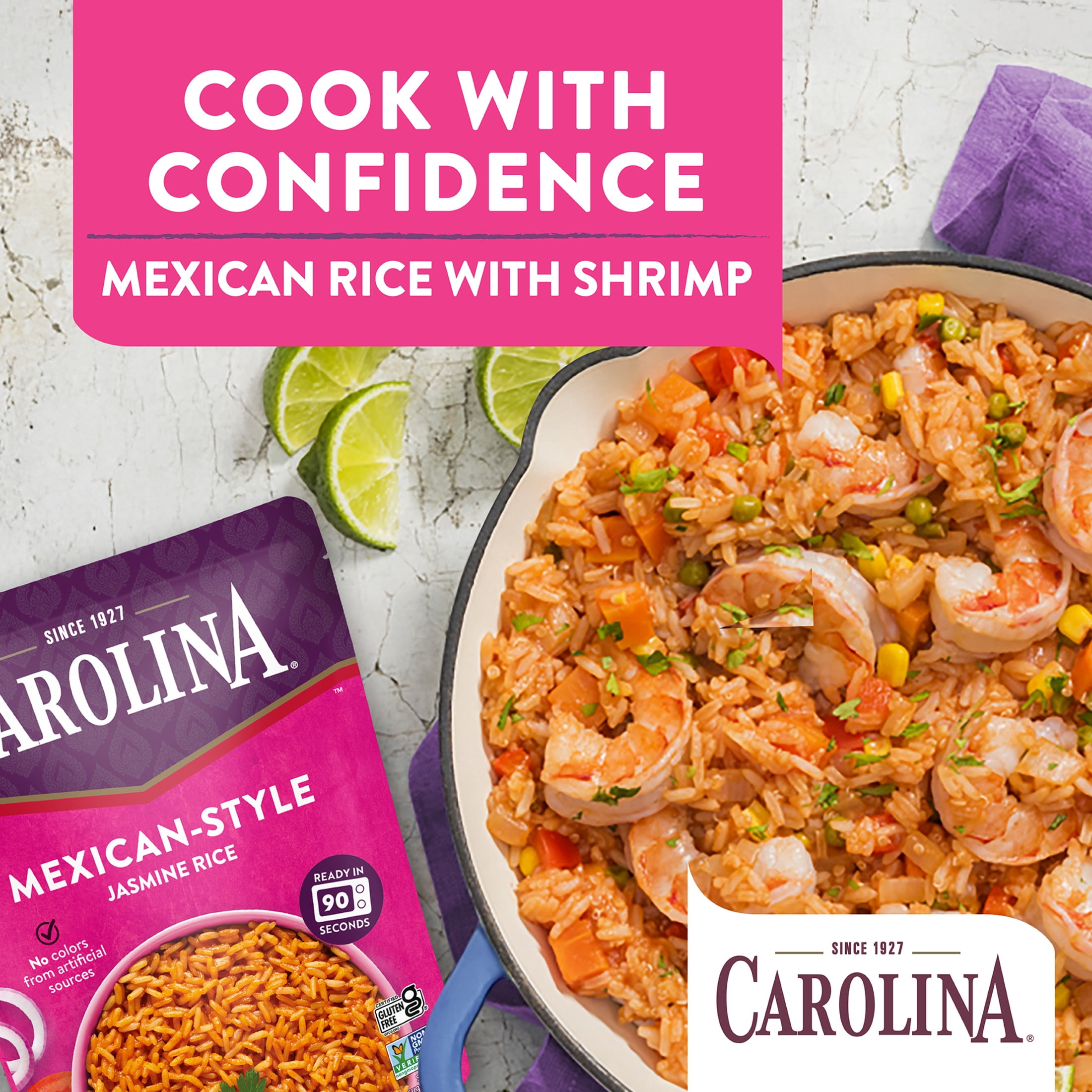 (3 pack) Carolina Mexican Style Jasmine Rice, Ready to Heat 90 Seconds, Gluten Free, Microwaveable Rice, 8.8 oz