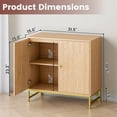 thumbnail image 2 of FANRAL 31.5" Wide Sideboard Buffet with Doors,Adjustable Shelf,Modern Minimalist Storage Console for Living Room Kitchen Dining Room,Natural Oak Storage Cabinet, 2 of 7