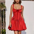 thumbnail image 2 of Enjoytime Short Summer Dresses for Women 2025 Solid Color Cold Shoulder Sleeveless Lace Vintage Party Dress Elegant Halloween Costumes, 2 of 6