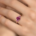 thumbnail image 4 of Gem Stone King 18K Rose Gold Plated Silver Ring Created Ruby and Pink Moissanite (1.81 Cttw), 4 of 6