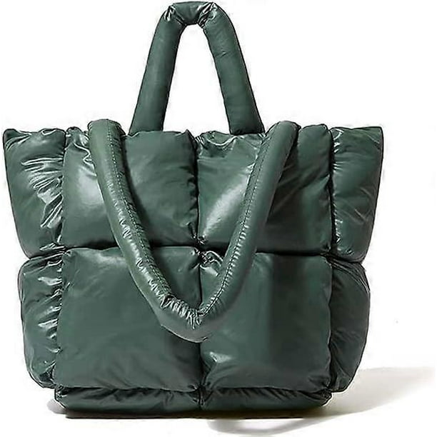 Women Large Quilted Puffer Tote Bag Soft Padded Down Winter Handbag Space Totes Puffer Shoulder Bag Pillow Shopper Bag