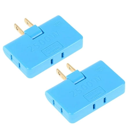 

Feiruifan Space Saving Wide Application Strong Compatibility 2Pcs AC 125V Portable Conversion Plug One Turn Three Space Saving Mini Power Plug Adapter for Travel