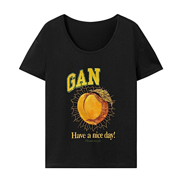 Camiseta de mujer Yinane verano elegante cuello redondo L