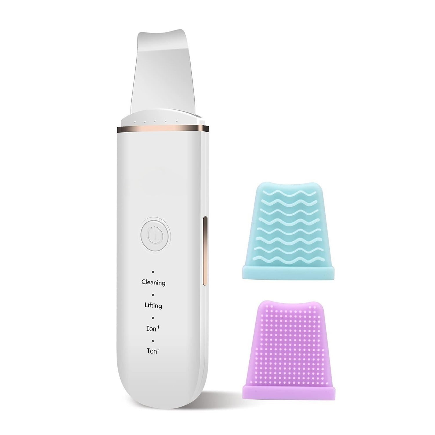 Skin Scrubber Face Skin Spatula Facial Scrubber Spatula for Deep Cleansing Blackhead Remover Pore Cleaner with 4 Modes (White)